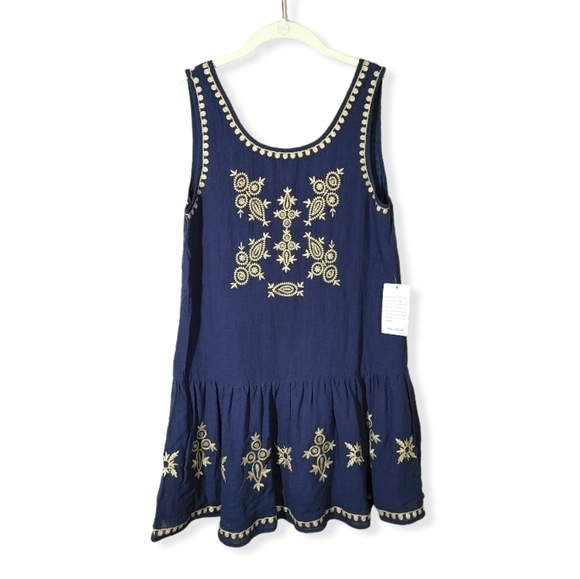 THML Tops - THML Navy Embroidered Sleeveless Tunic Top Medium